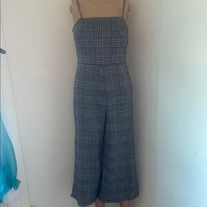 Stylish Gray Plaid Women's Jumpsuit